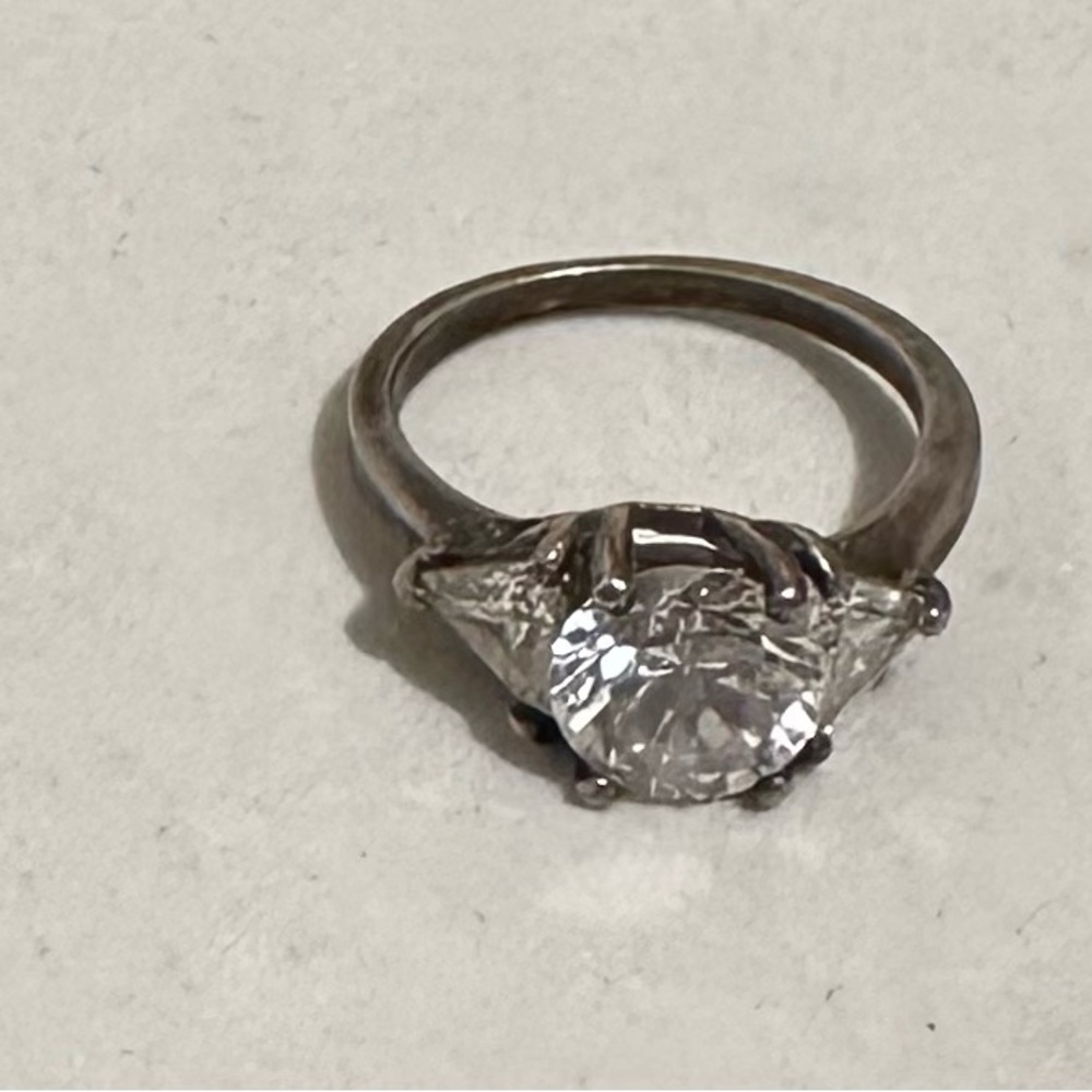 Sterling Rhinestone Wedding Ring - image 5